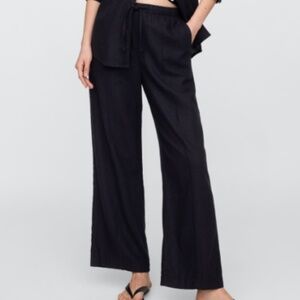 Gap Outlet - Mid Rise Linen-Blend Pull-On Wide-Leg Pants - Size L